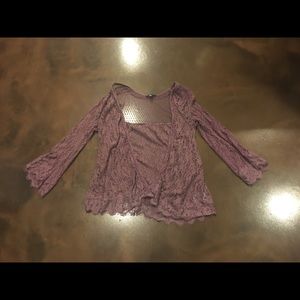 American Eagle Purple Lace Cardigan